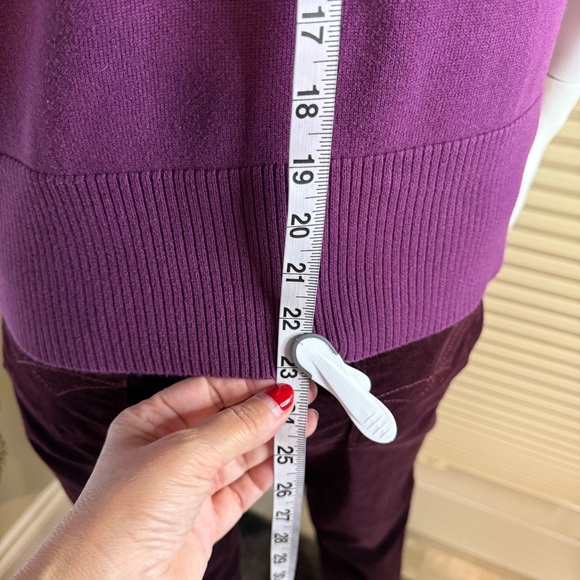 Reitmans Argyle Sweater Cotton Blend Purple Turtleneck 3/4 Sleeves Women’s Sz M - Picture 8 of 13